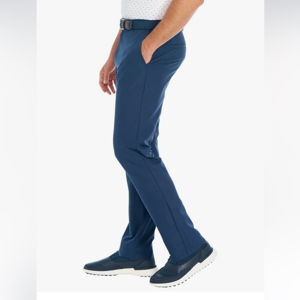 NWT Greg Norman Microfiber Yarn Stretch Fabric Midweight Chino Pant Blue - Picture 2 of 11